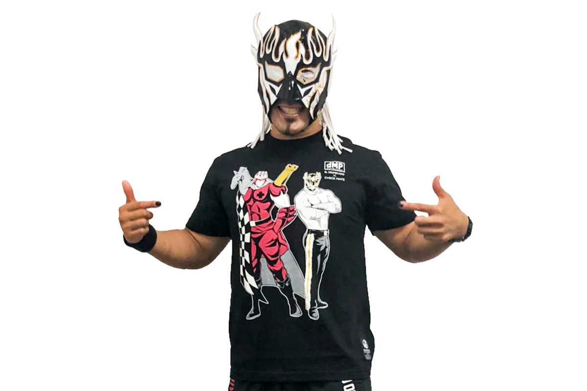 キン肉マンⅡ世 d.M.pコラボ エル・デスペラード×チェック・メイト Tシャツ - Image 4
